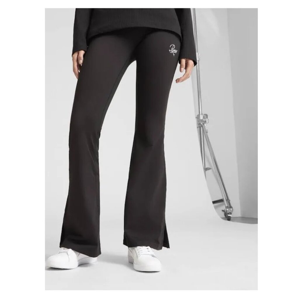 Puma Essentials Script Women's Flared Leggings - Picture 2 of 3